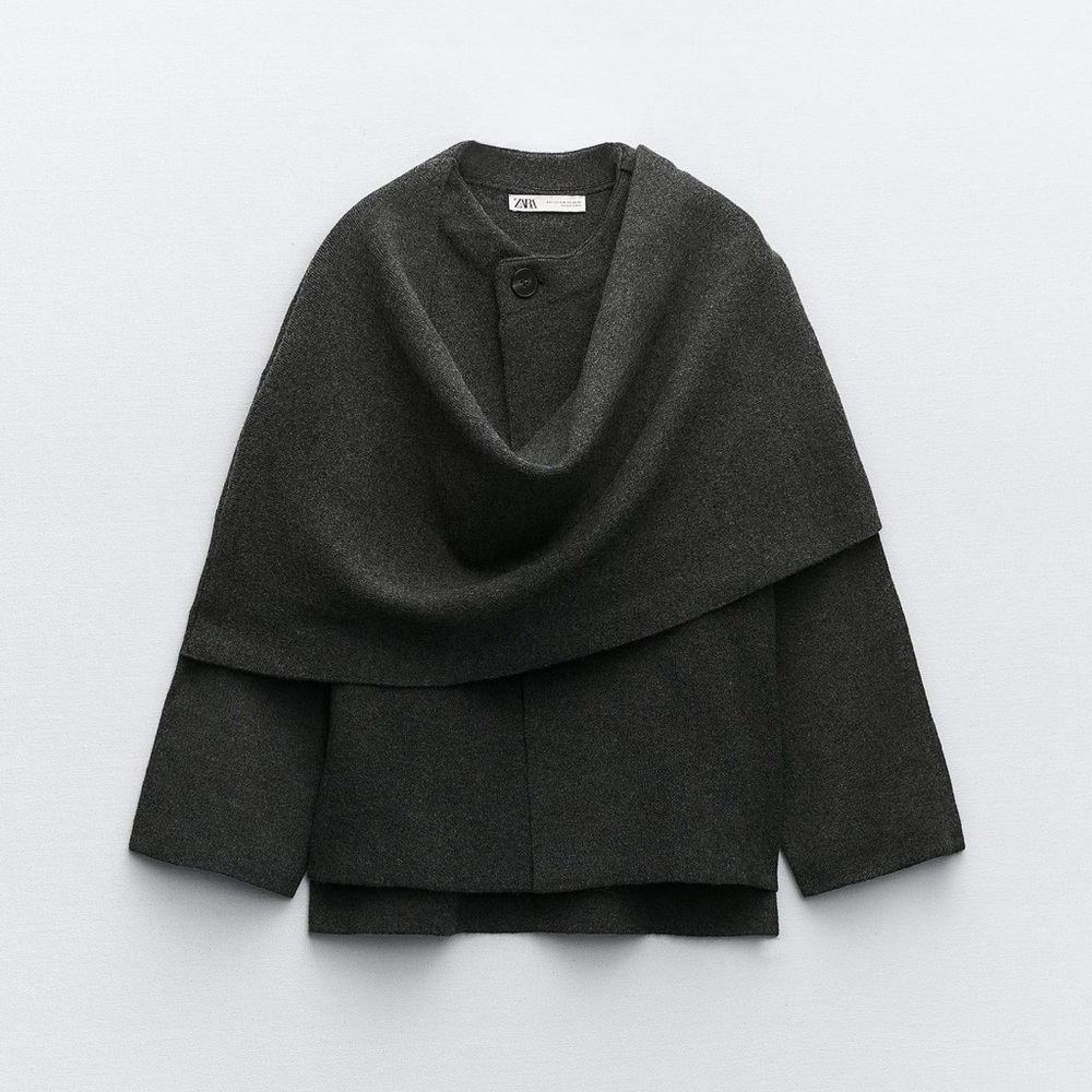 Zara Women's Charcoal Cape Jacket